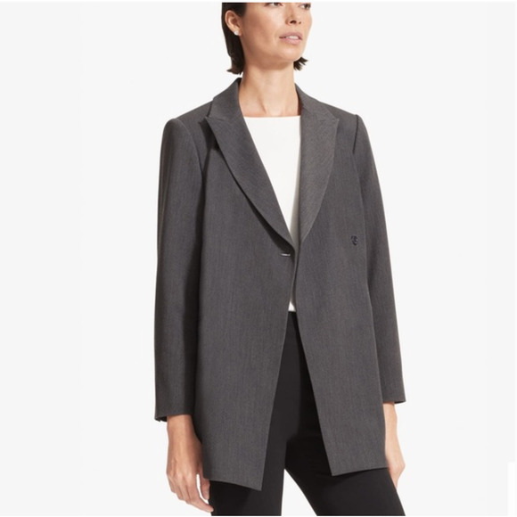 NWT MM Lafleur The Tamar Blazer 6 Jacket Gray Stretch Twill Academia Office M.M. - Picture 1 of 9